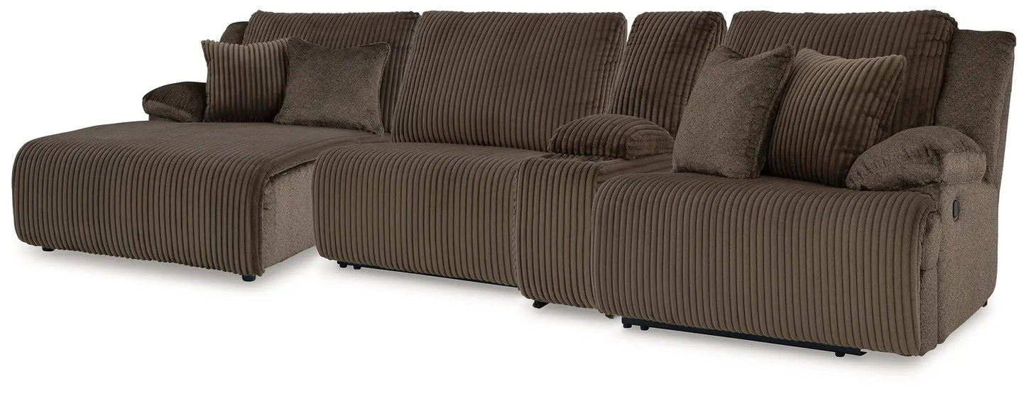 Top Tier Corduroy Reclining Sectional with Chaise