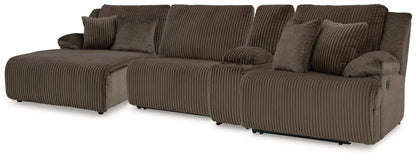 Top Tier Corduroy Reclining Sectional with Chaise