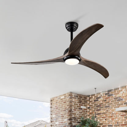 52-inch wood blade ceiling fan with light and remote, dark blades, black mount HouseOfZazla on Tampa Home & Garden Store
