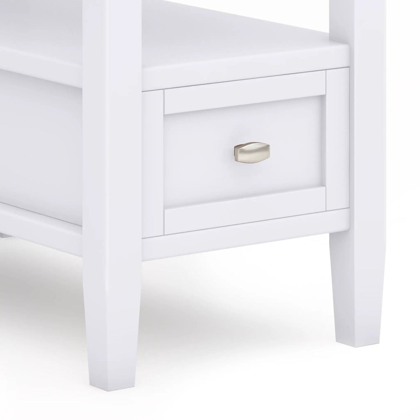 Warm Shaker coffee table white with brass drawer knob and square legs Unique Piece Furniture on Tampa Home & Garden Store