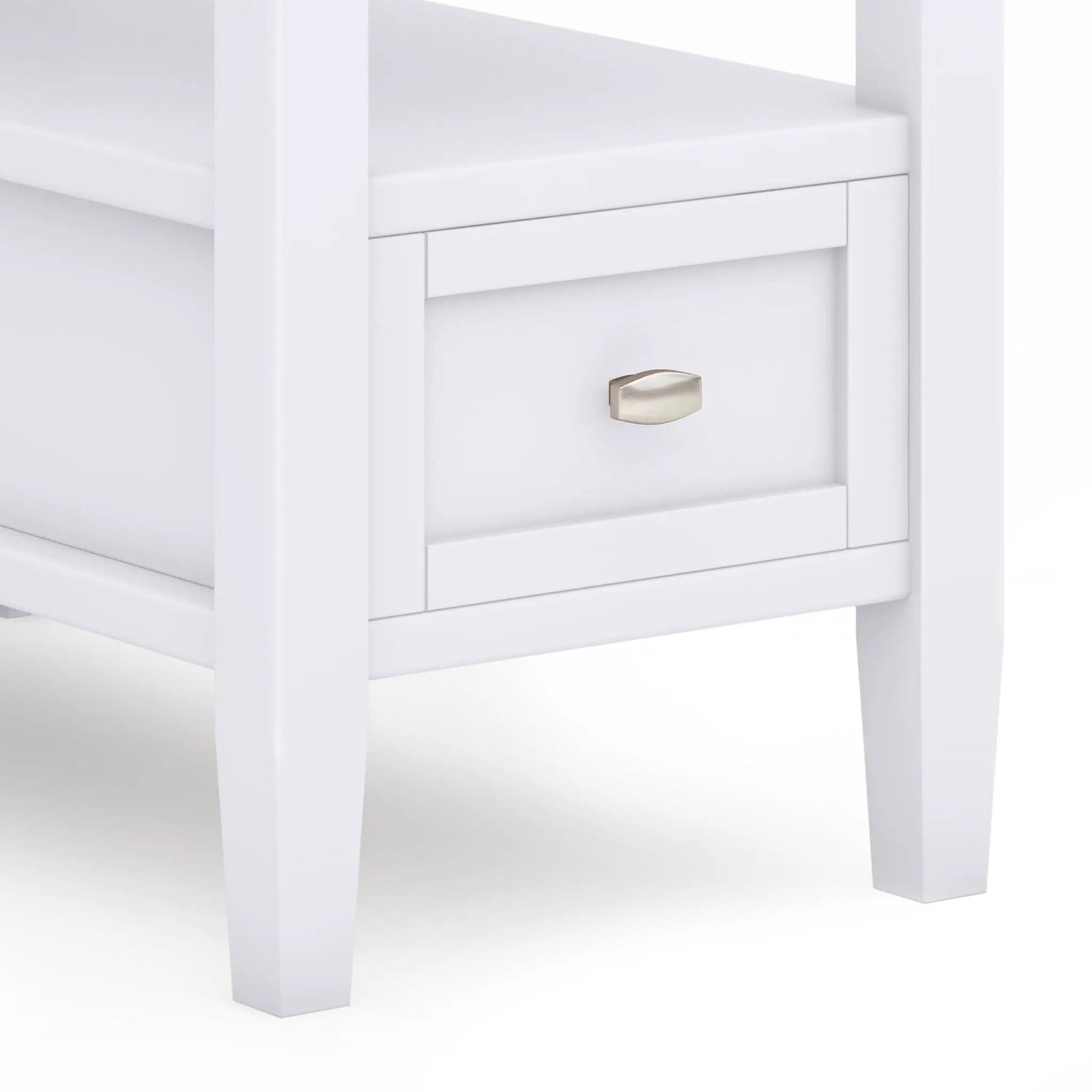 Warm Shaker coffee table white with brass drawer knob and square legs Unique Piece Furniture on Tampa Home & Garden Store