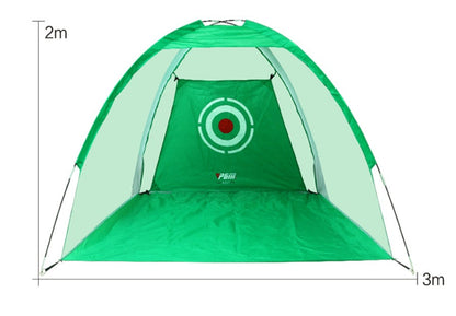Green golf practice net tent with bullseye target, 2m tall and 3m wide on Tampa Home & Garden Store