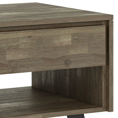 Lowry Handcrafted End Table with Acacia Drawer