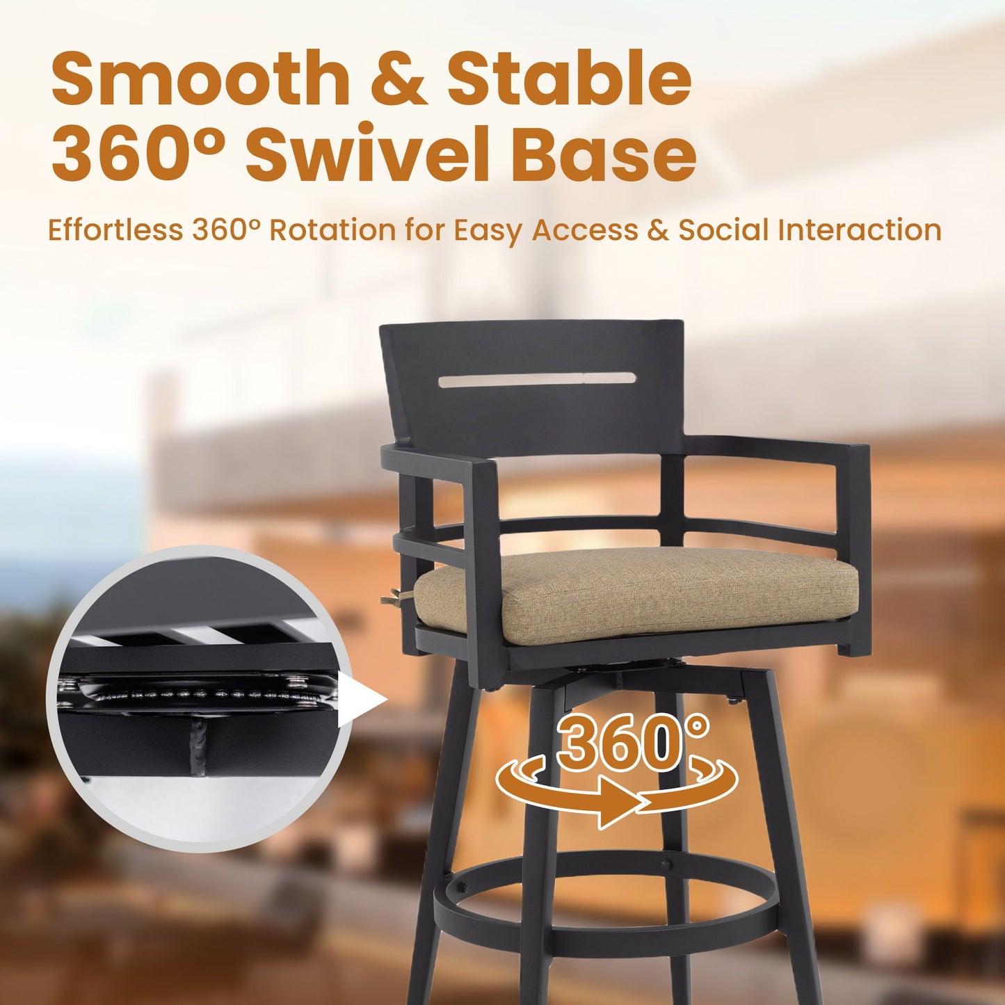 Outdoor Patio Bar Set And Sintered Stone Table