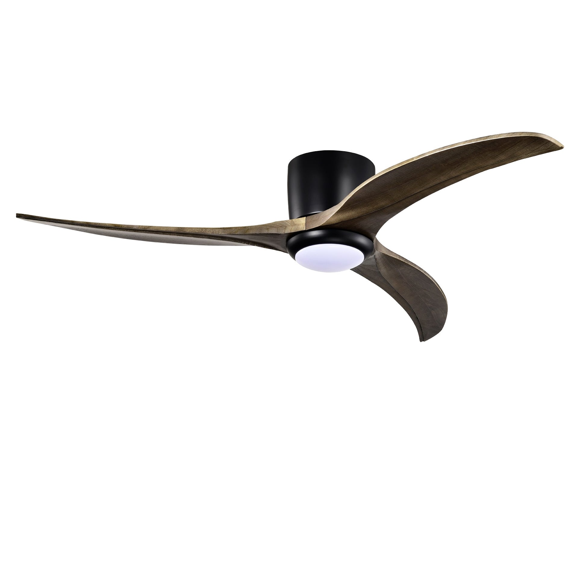 52in flush mount ceiling fan with solid wood blades and built-in light by HouseOfZazla on Tampa Home & Garden Store