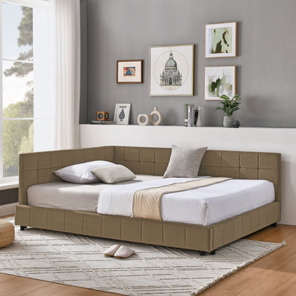 Elegant Upholstered Bed Frame And Armrests