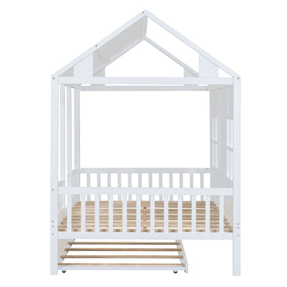 Kids House Bed With Twin Trundle and Daybed