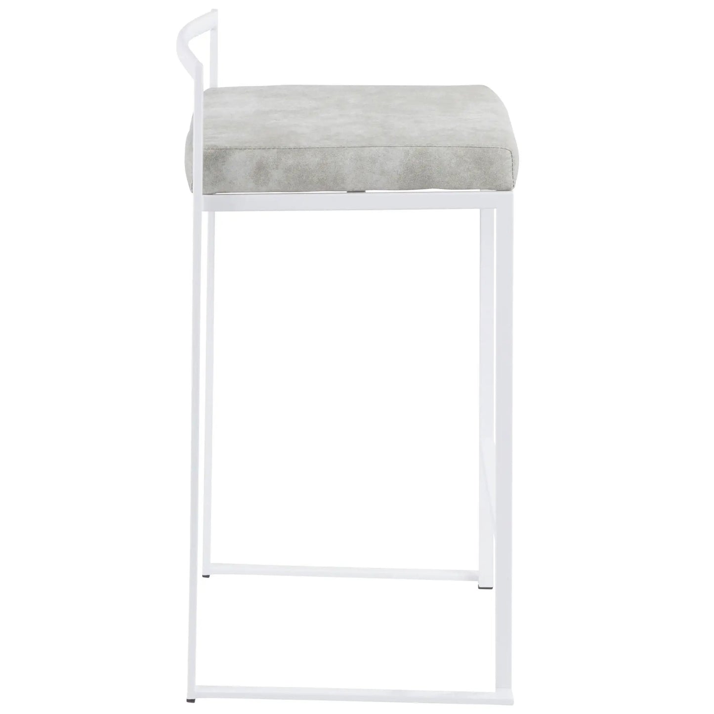 Fuji stackable counter stool, white frame with gray cushion by Unique Piece Furniture on Tampa Home & Garden Store
