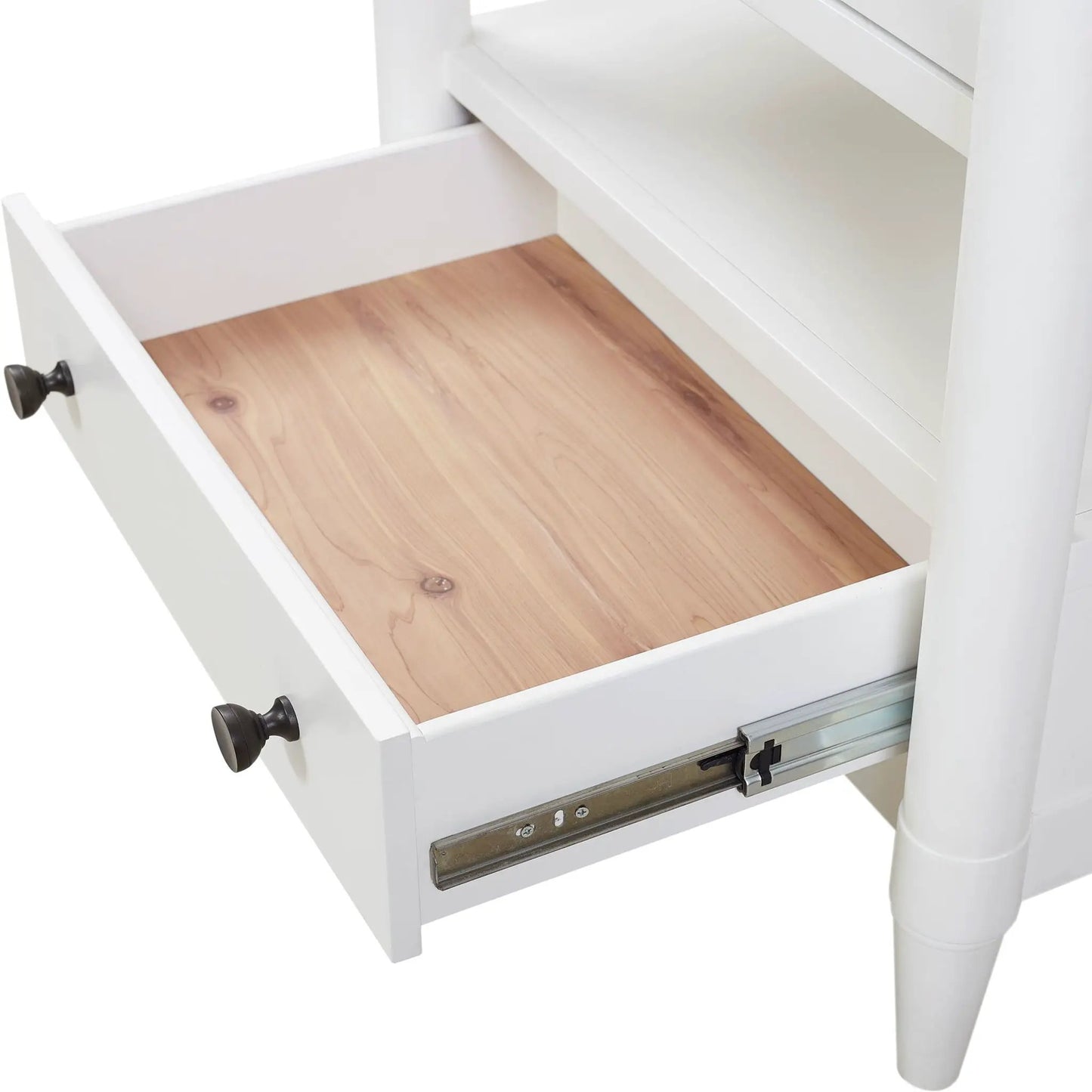 Open Nightstand With 2 Drawers and Felt Lined Top