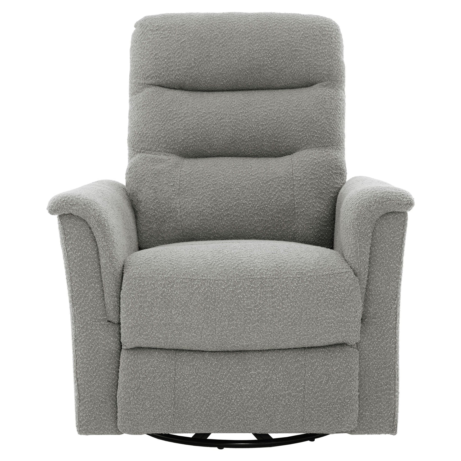 Manual recliner chair with 8-point massage and swivel function, gray fabric HouseOfZazla on Tampa Home & Garden Store