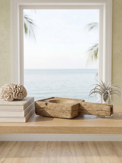 Lesung Deco Planter w/Handle rustic wooden planter by The Broward Design Center on Tampa Home & Garden Store