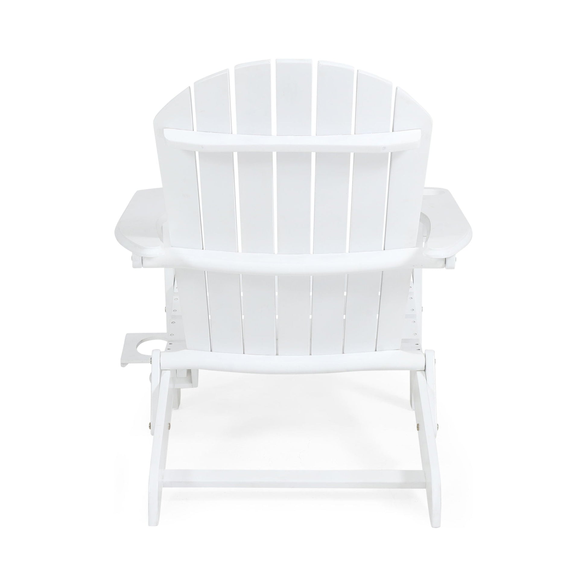 Zenithia Outdoor Foldable Adirondack Chair with 2 Cup Holders white folding arm chair on Tampa Home & Garden Store