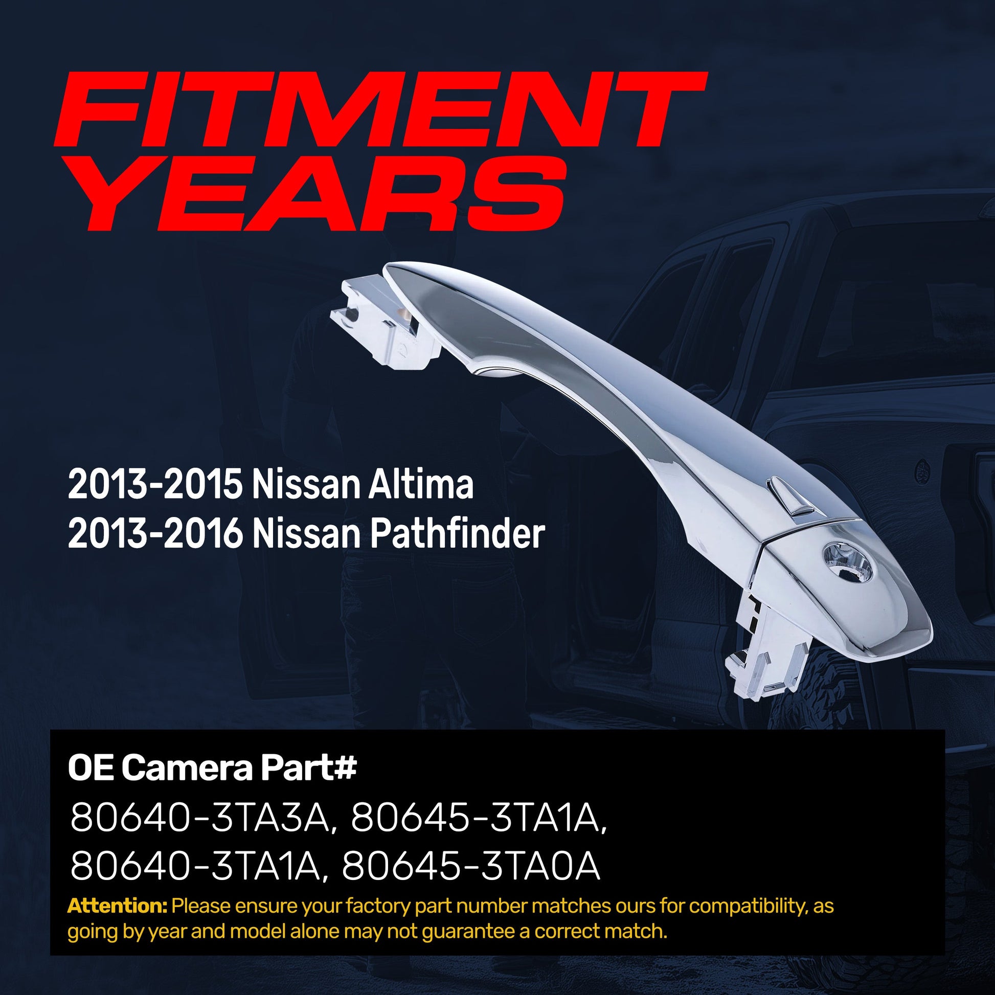 Door handle chrome replacement, front left with keyhole for Nissan Altima & Pathfinder on Tampa Home & Garden Store