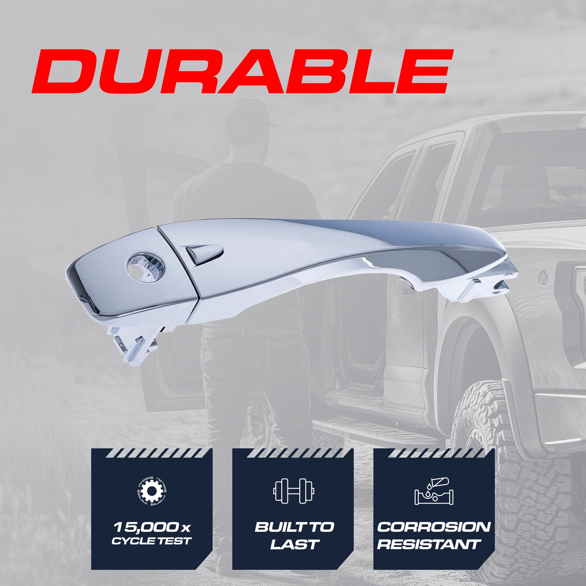Chrome exterior door handle for Nissan Altima 13–15 and Pathfinder 13–16 front-left with keyhole on Tampa Home & Garden Store