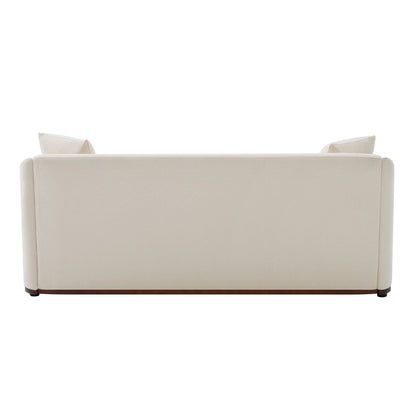 Modern 3 Seat Sofa With Chenille And Two Pillows