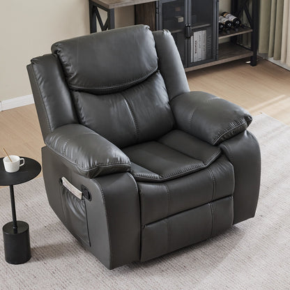 Gray Heating and Vibration Recliner Chair