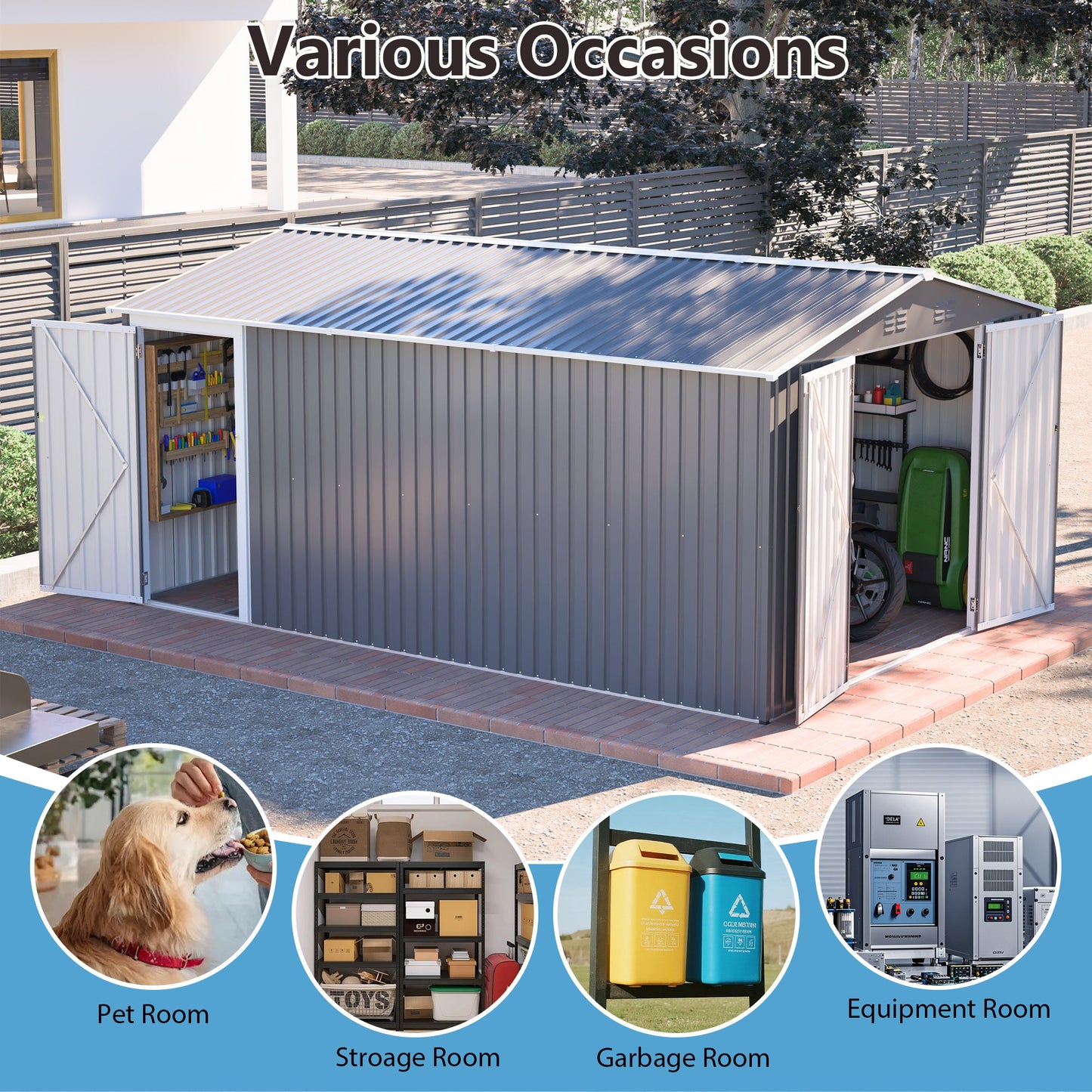 Outdoor Metal Storage Shed For Patio And Yard