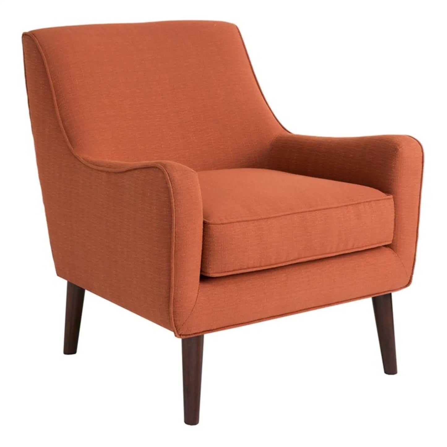 Accent Chair Upholstered With Legs Burnt Orange