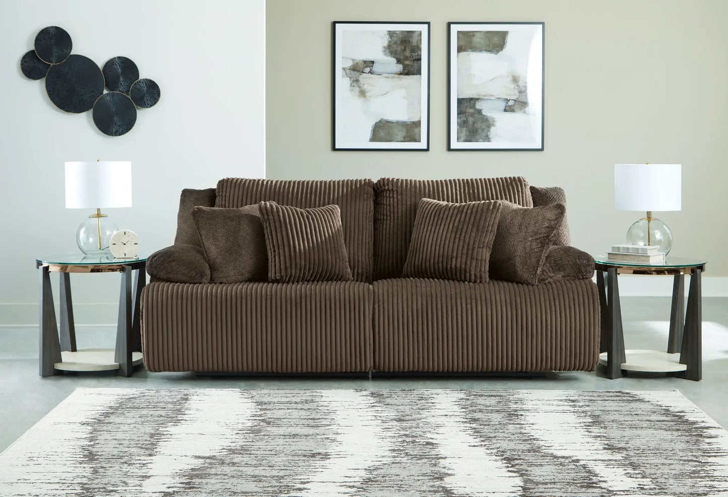 Top Tier Corduroy Reclining Sectional with Chaise