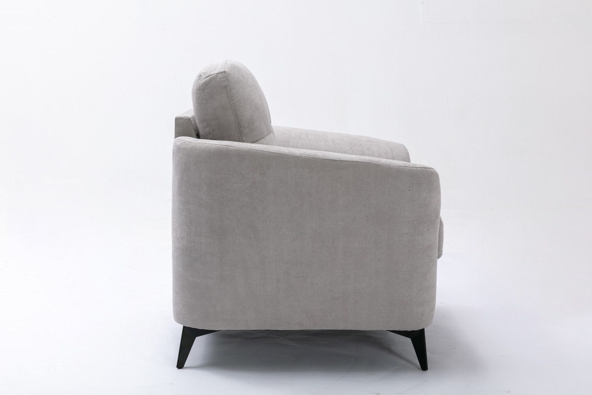Callie woven fabric arm chair in light gray by HouseOfZazla on Tampa Home & Garden Store