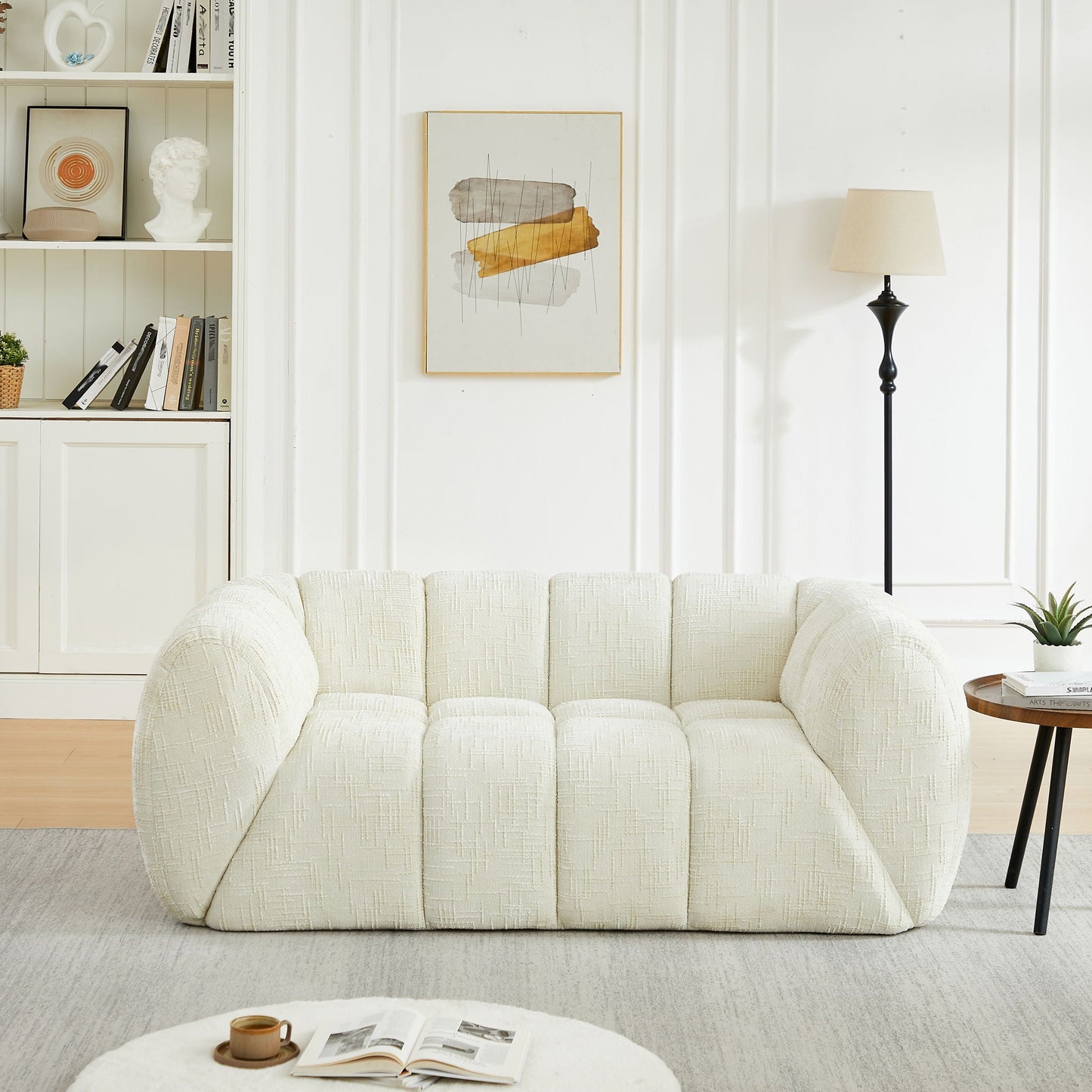 Rounded Cloud Sofa and Piano Key Backrest Design