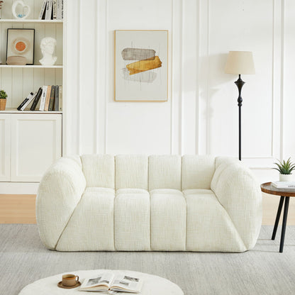 Rounded Cloud Sofa and Piano Key Backrest Design