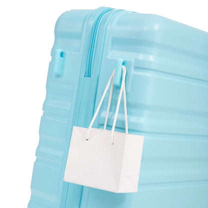 HIFINE Tourist 3-Piece blue luggage set with white shopping bag on Tampa Home & Garden Store