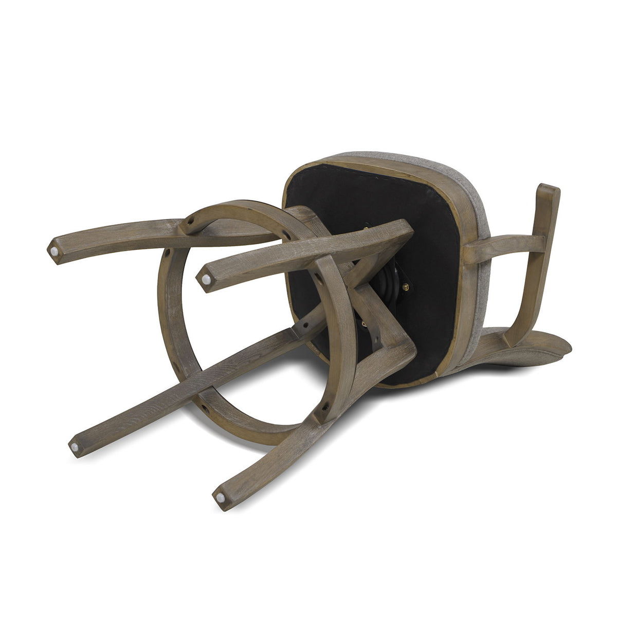 Williams Swivel Bar Stool with Armrests, solid hardwood frame in distressed gray finish on Tampa Home & Garden Store