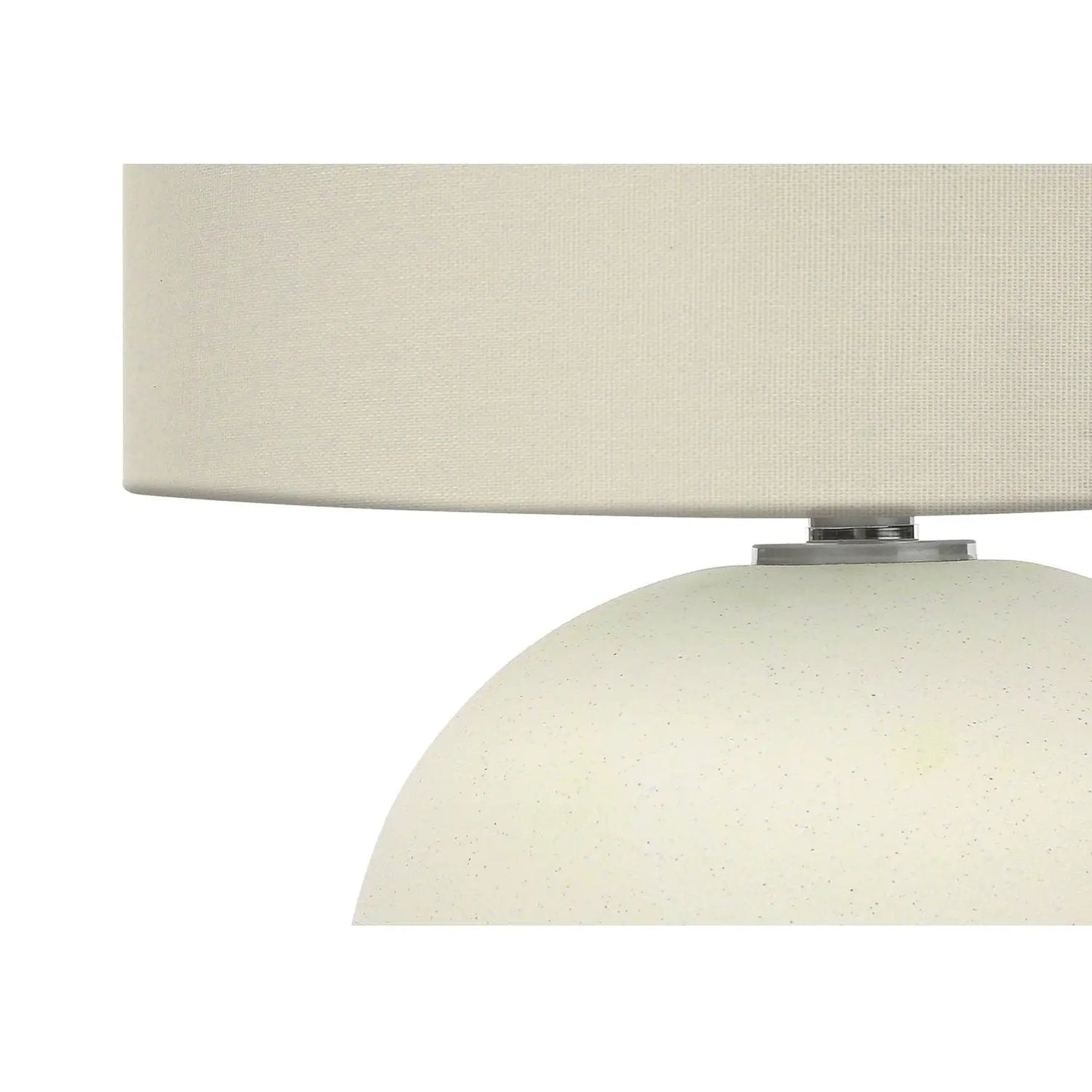 Cream ceramic table lamp with speckled base and fabric drum shade by Unique Piece Furniture on Tampa Home & Garden Store