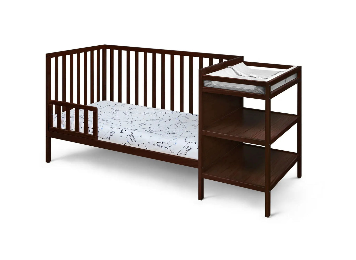 Palmer 3-in-1 Convertible Crib/Changer Combo in dark wood by Unique Piece Furniture on Tampa Home & Garden Store