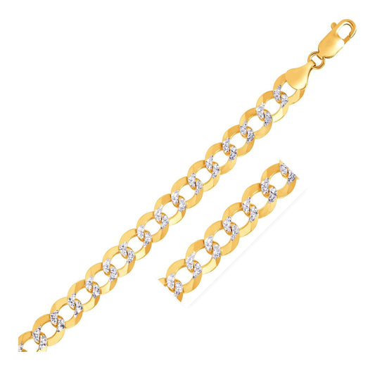 Pair of 10mm two-tone gold pave curb chain necklaces with diamond accents by Bids.com on Tampa Home & Garden Store