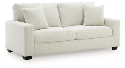Greenbriar sofa cream corduroy stationary sofa with three cushions Unique Piece Furniture on Tampa Home & Garden Store