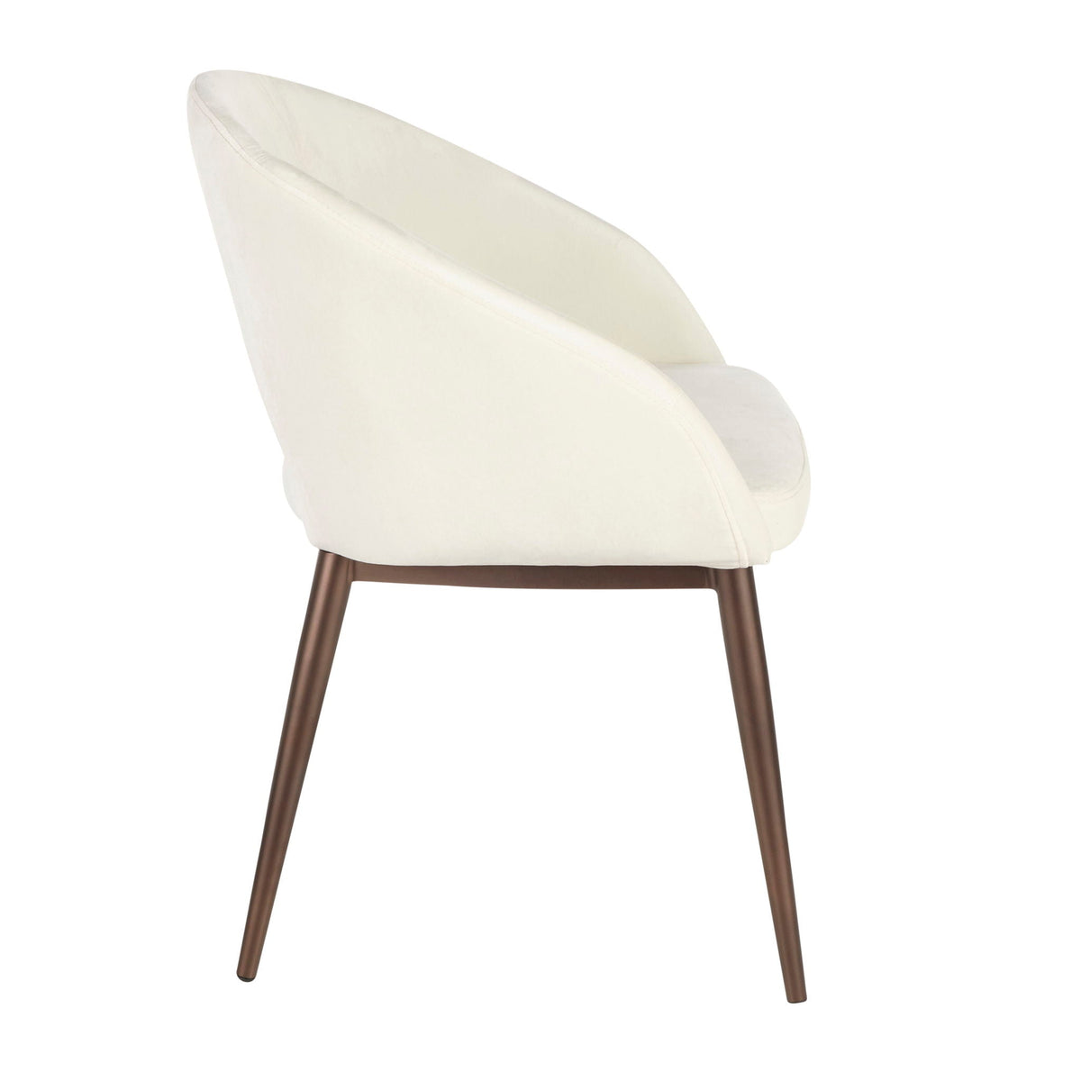 Contemporary chair with cut-out backrest cream upholstery copper legs HouseOfZazla on Tampa Home & Garden Store