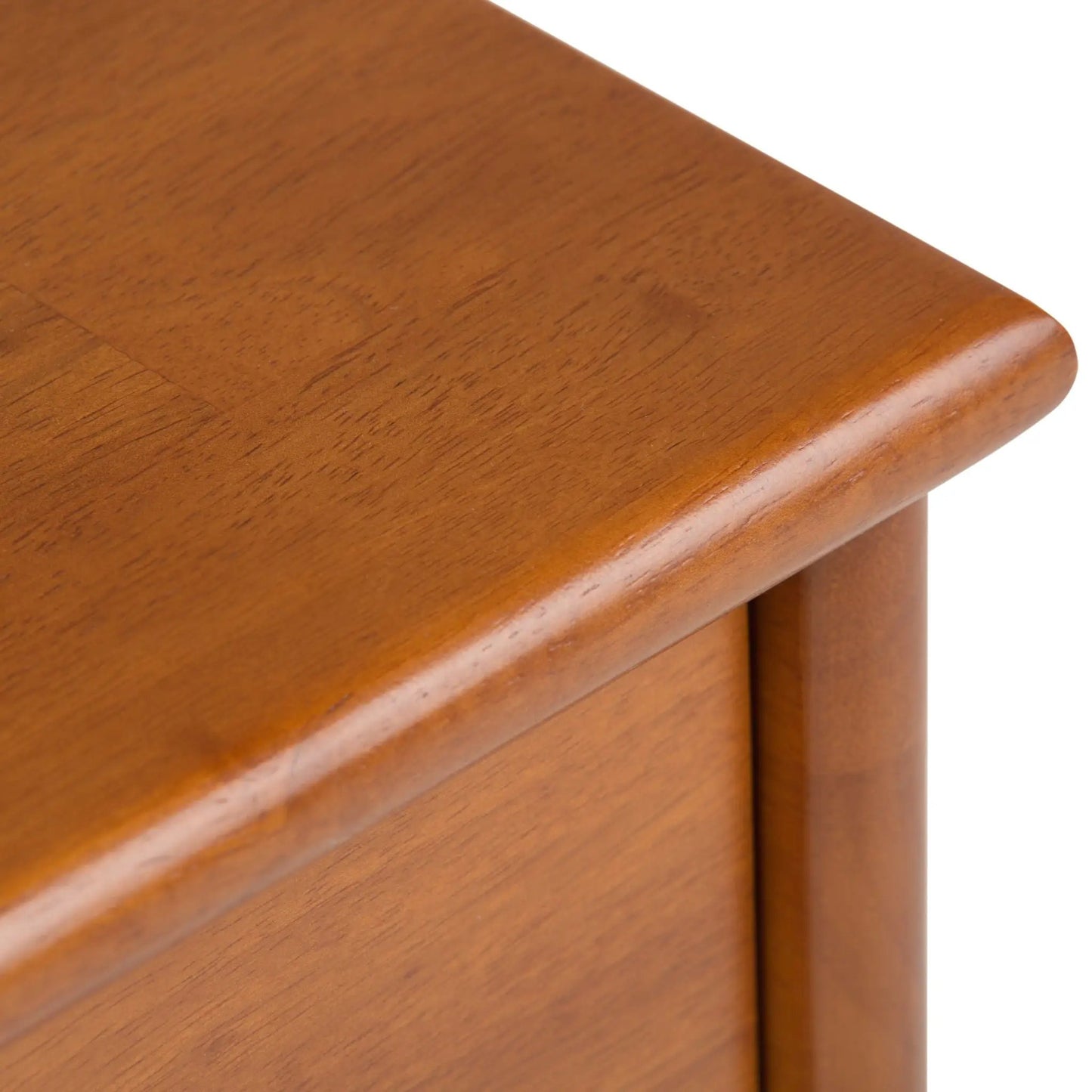 Draper Handcrafted Mid Century End Table warm walnut finish rounded corner edge on Tampa Home & Garden Store