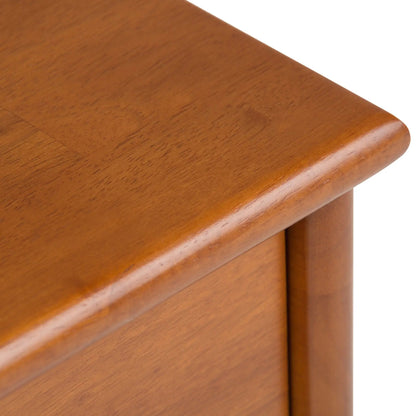 Draper Handcrafted Mid Century End Table warm walnut finish rounded corner edge on Tampa Home & Garden Store