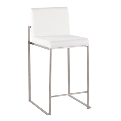 Counter stool white padded high-back with chrome frame by HouseOfZazla on Tampa Home & Garden Store