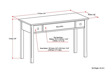 Avalon Handcrafted Writing Office Desk with three drawers and keyboard tray on Tampa Home & Garden Store