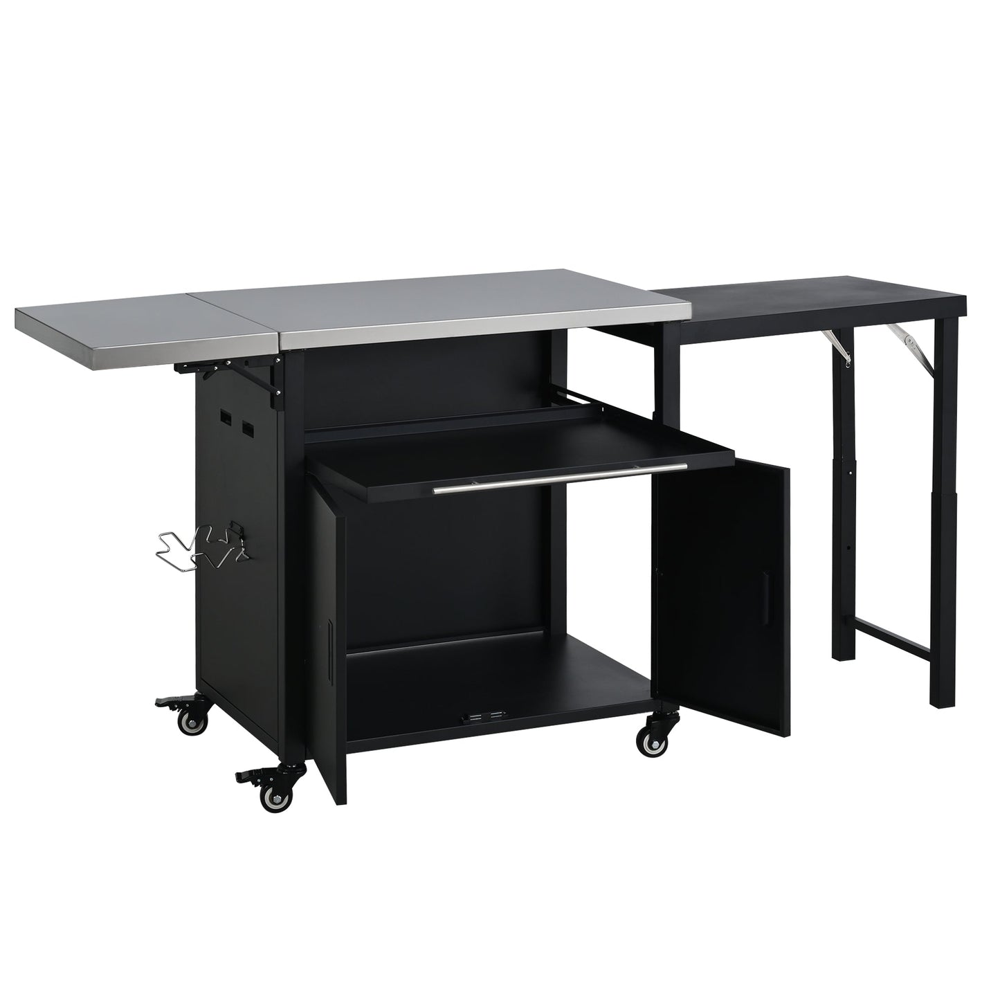 Foldable Outdoor Grill Cart and Prep Table