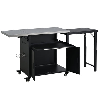 Foldable Outdoor Grill Cart and Prep Table