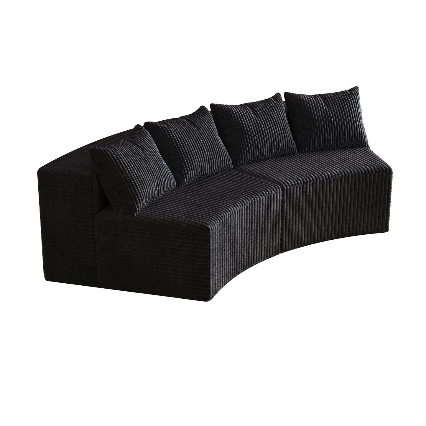 Curved Modular Sectional Sofa and Four Pillows