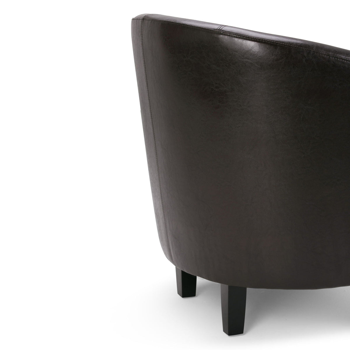 Transitional tub chair in black leather with solid dark legs by HouseOfZazla on Tampa Home & Garden Store