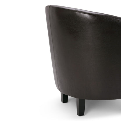 Transitional tub chair in black leather with solid dark legs by HouseOfZazla on Tampa Home & Garden Store