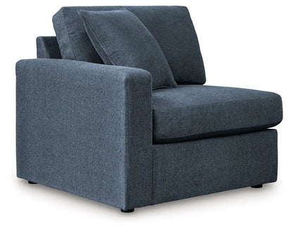 Modmax Sectional Ink blue fabric sofa with wide block arms and plush cushions on Tampa Home & Garden Store