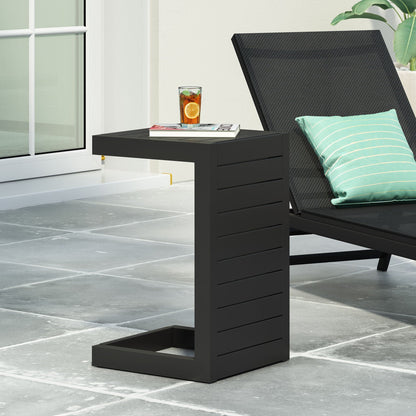 Outdoor Aluminum C Shaped Side Table for Patio