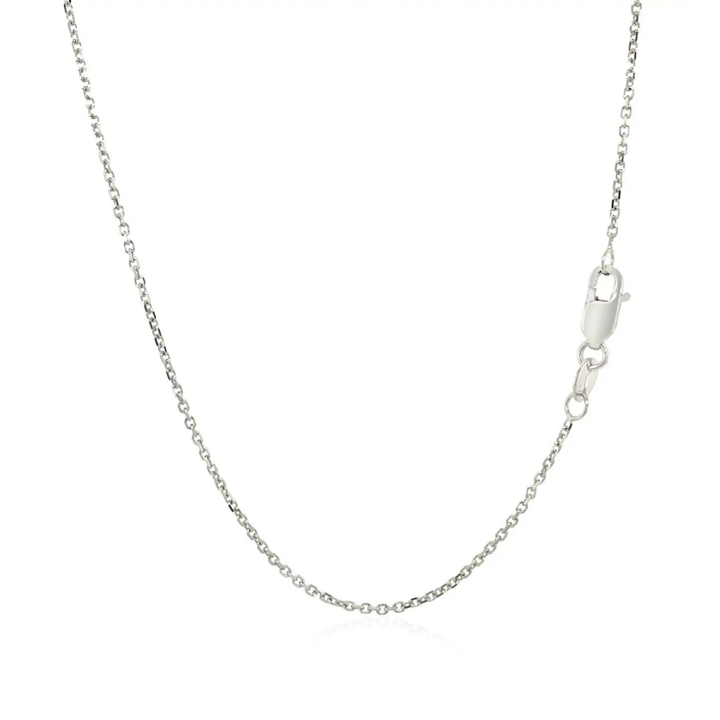 14k white gold diamond-cut cable link necklace 1.1mm with lobster clasp Bids.com on Tampa Home & Garden Store