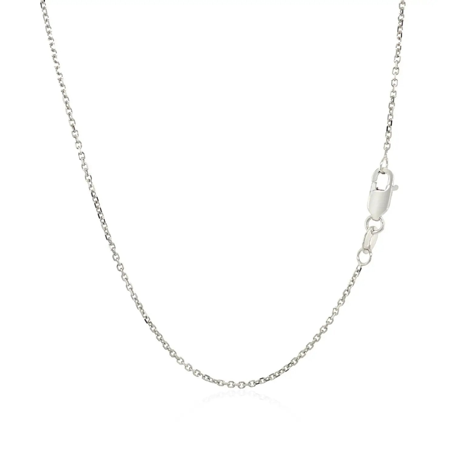 14k white gold diamond-cut cable link necklace 1.1mm with lobster clasp Bids.com on Tampa Home & Garden Store
