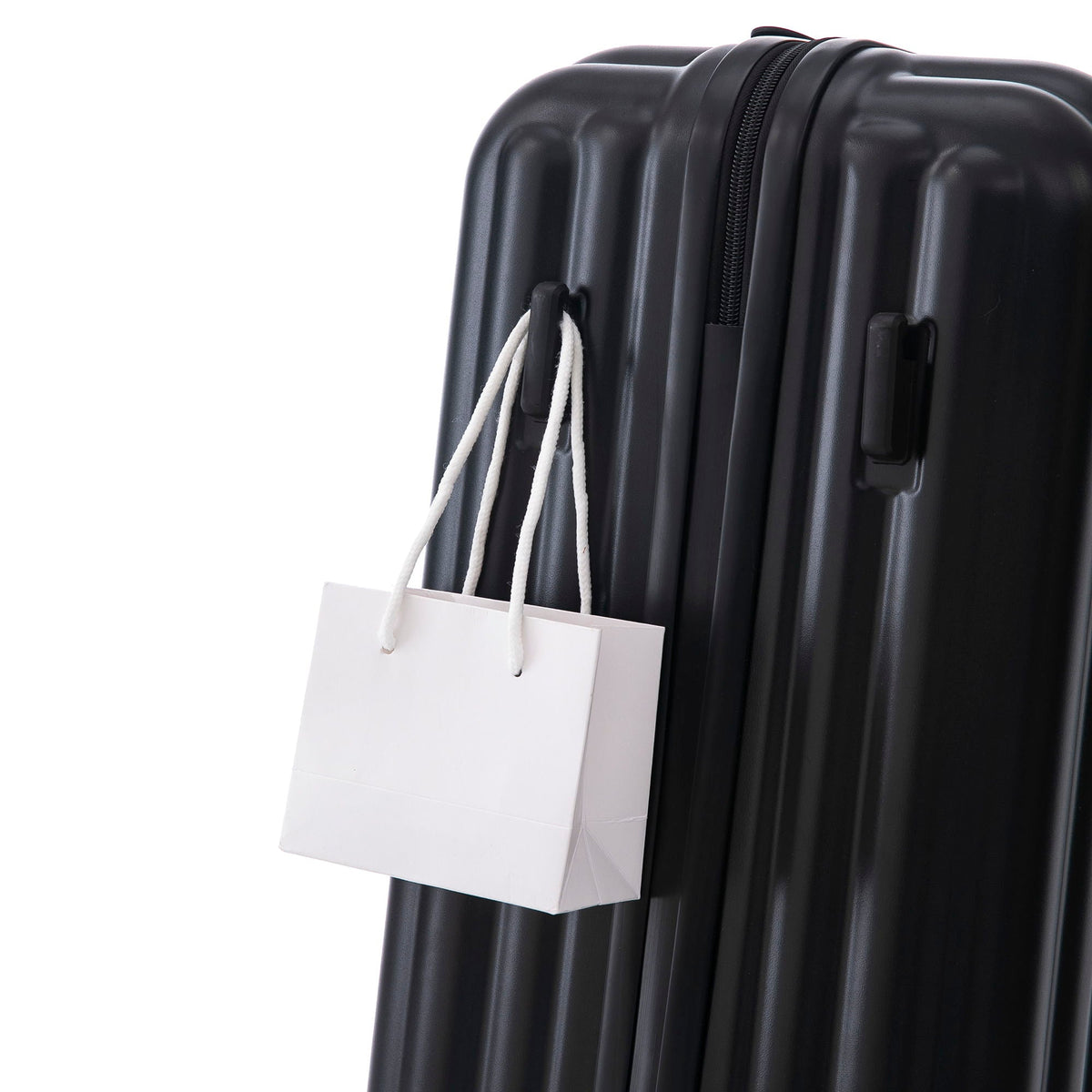 Black hard-shell spinner luggage carry-on suitcase by HouseOfZazla on Tampa Home & Garden Store