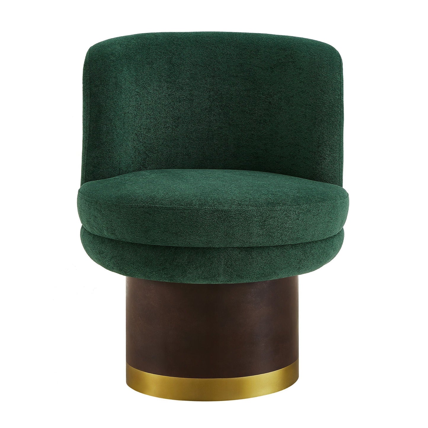 Round Swivel Accent Chair emerald green velvet with ergonomic backrest Swing Chair on Tampa Home & Garden Store