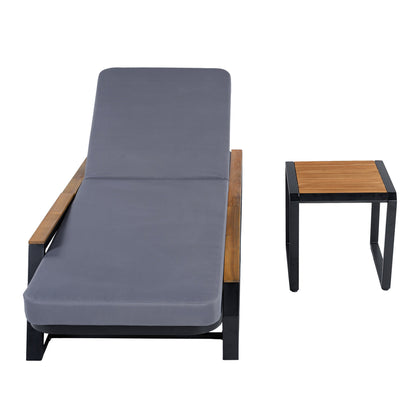 3 Piece Adjustable Outdoor Chaise And Side Table