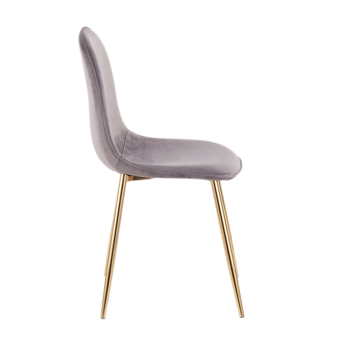 Pebble Contemporary Chair Set upholstered grey seat with gold legs HouseOfZazla on Tampa Home & Garden Store